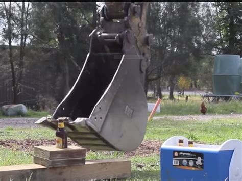 video mini excavator beer|Mini excavator pours beer .